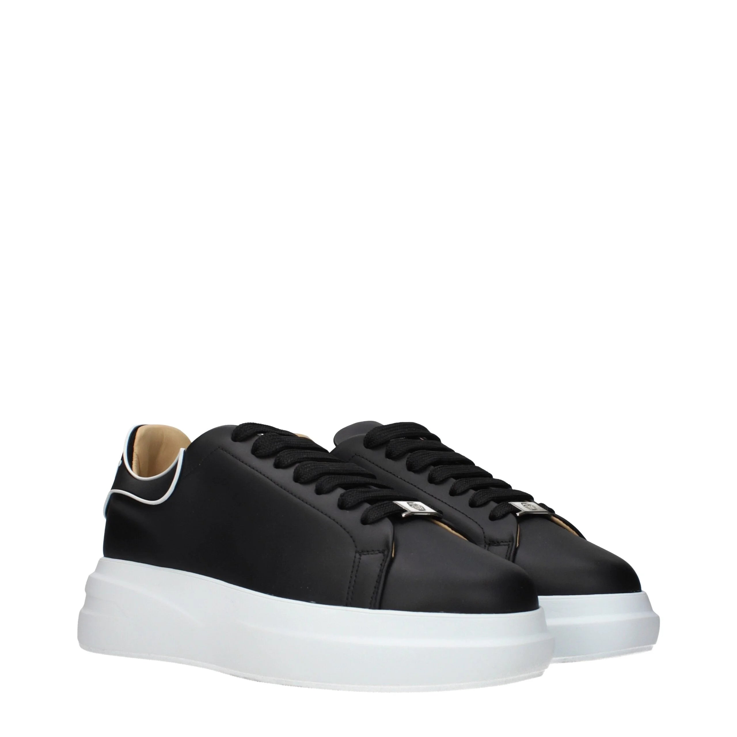 Philipp Plein Black Leather Chunky Sneakers - EU40/US7