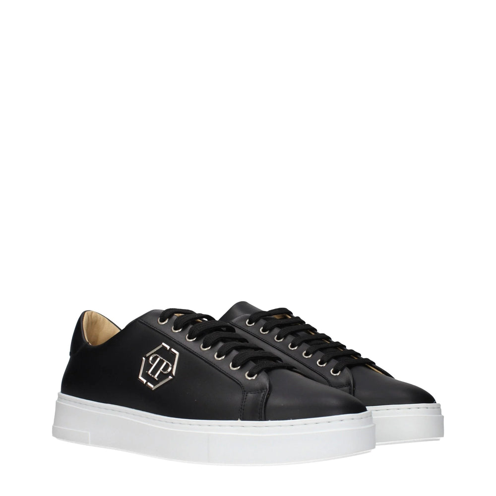 Philipp Plein Black Leather Low Top Sneakers - EU44/US11