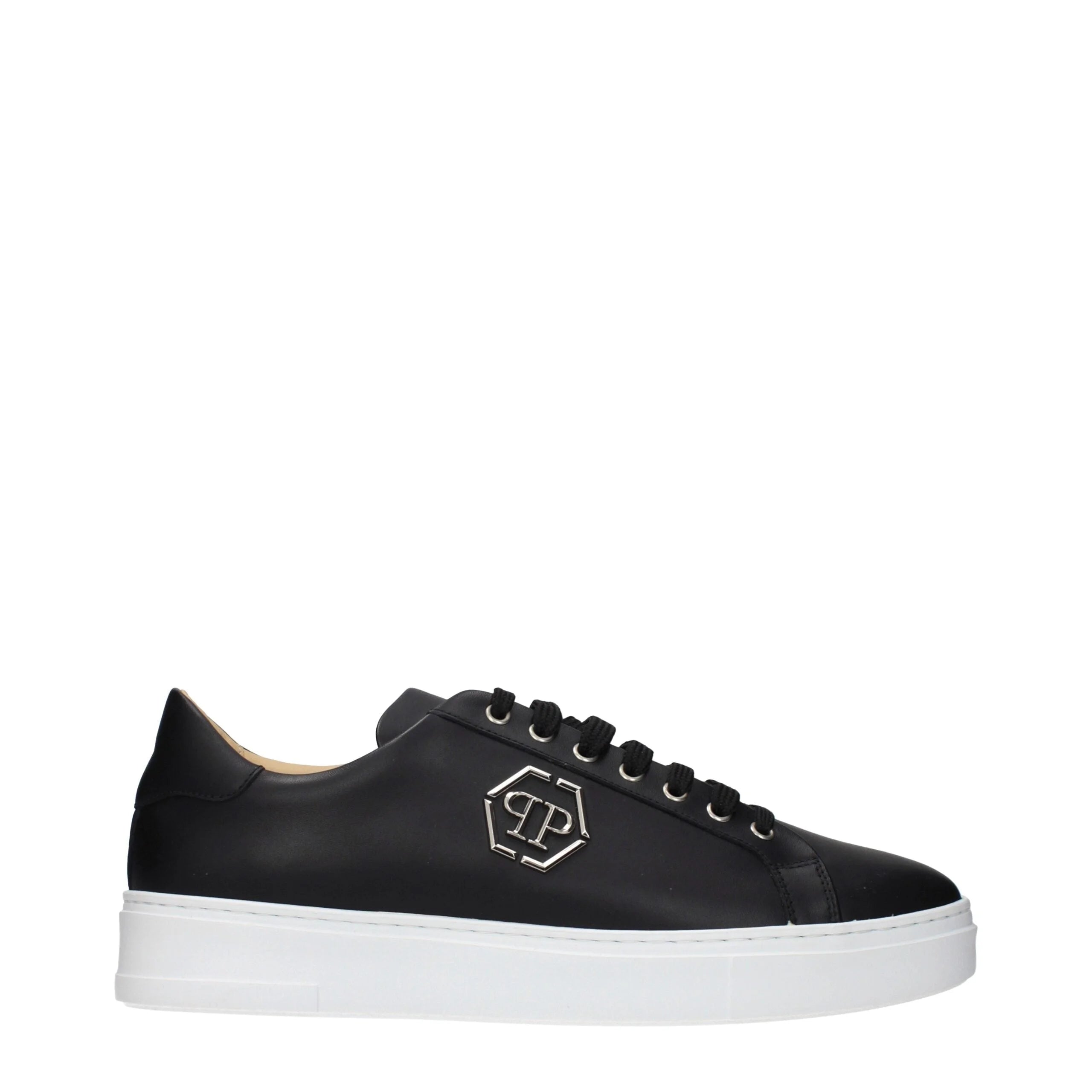 Philipp Plein Black Leather Low Top Sneakers - EU44/US11