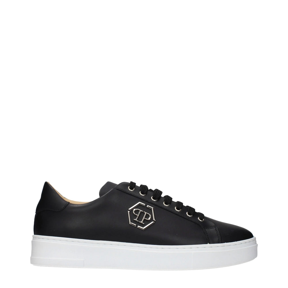 Philipp Plein Black Leather Low Top Sneakers - EU44/US11