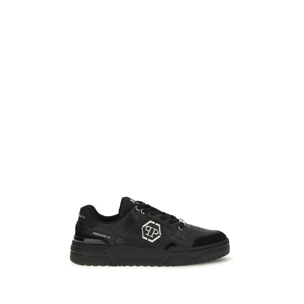 Philipp Plein Black Polyester Low Top Sneakers