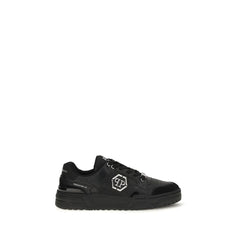Philipp Plein Black Polyester Low Top Sneakers
