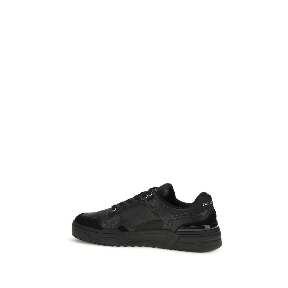 Philipp Plein Black Polyester Low Top Sneakers