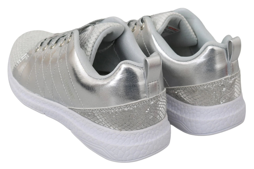 Philipp Plein Gisella Silver Polyester Sneakers Shoes - Sneakers