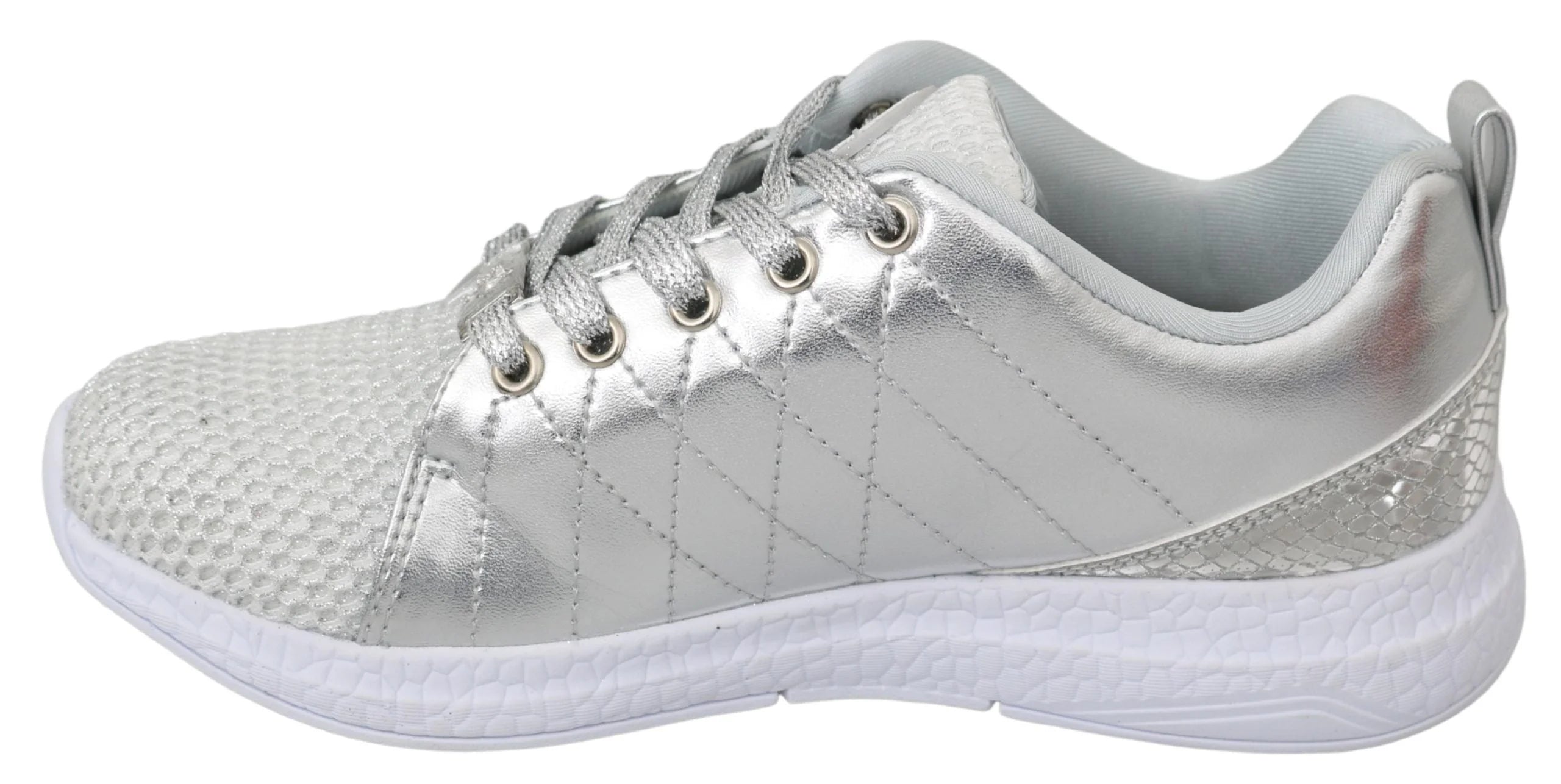 Philipp Plein Gisella Silver Polyester Sneakers Shoes - Sneakers