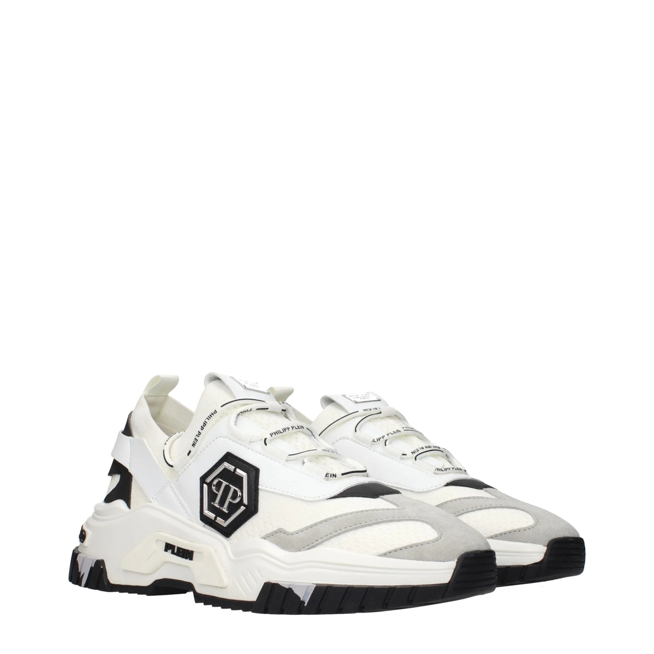 Philipp Plein White Fabric Chunky Sneakers - EU44/US11