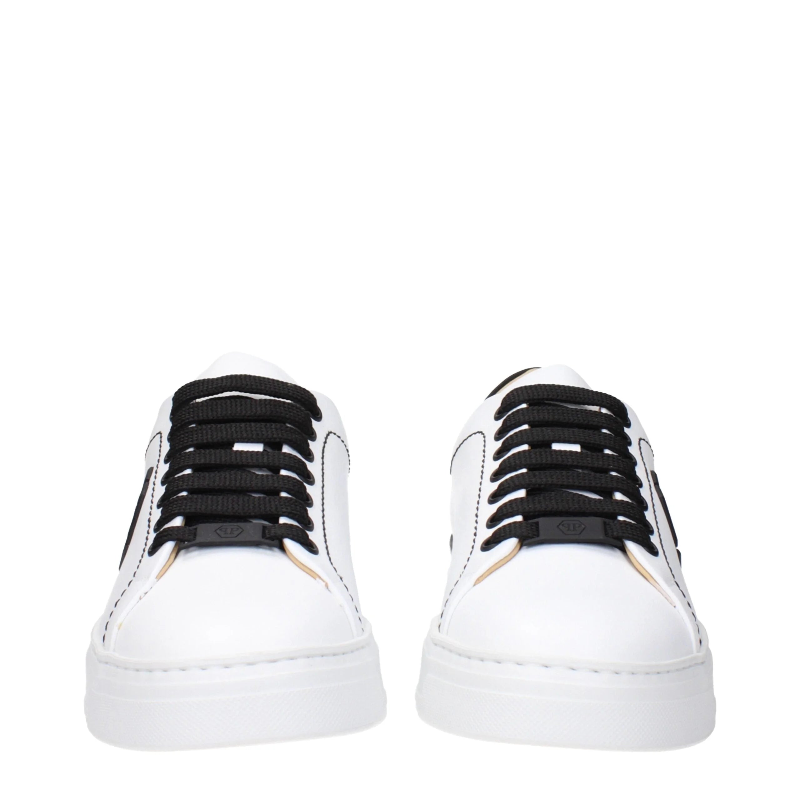 Philipp Plein White Leather Low Top Sneakers - EU44/US11