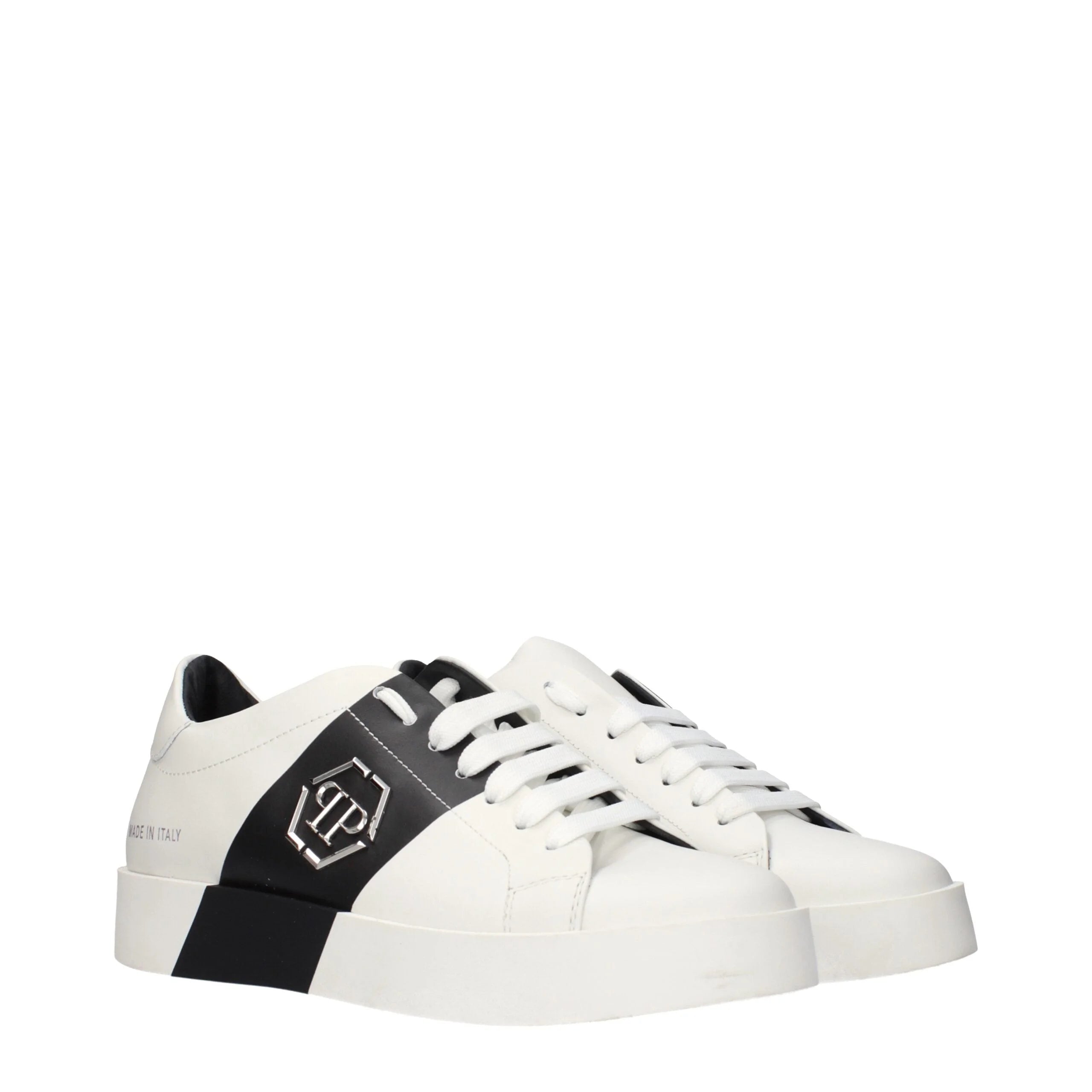 Philipp Plein White Leather Sneakers - EU40/US7