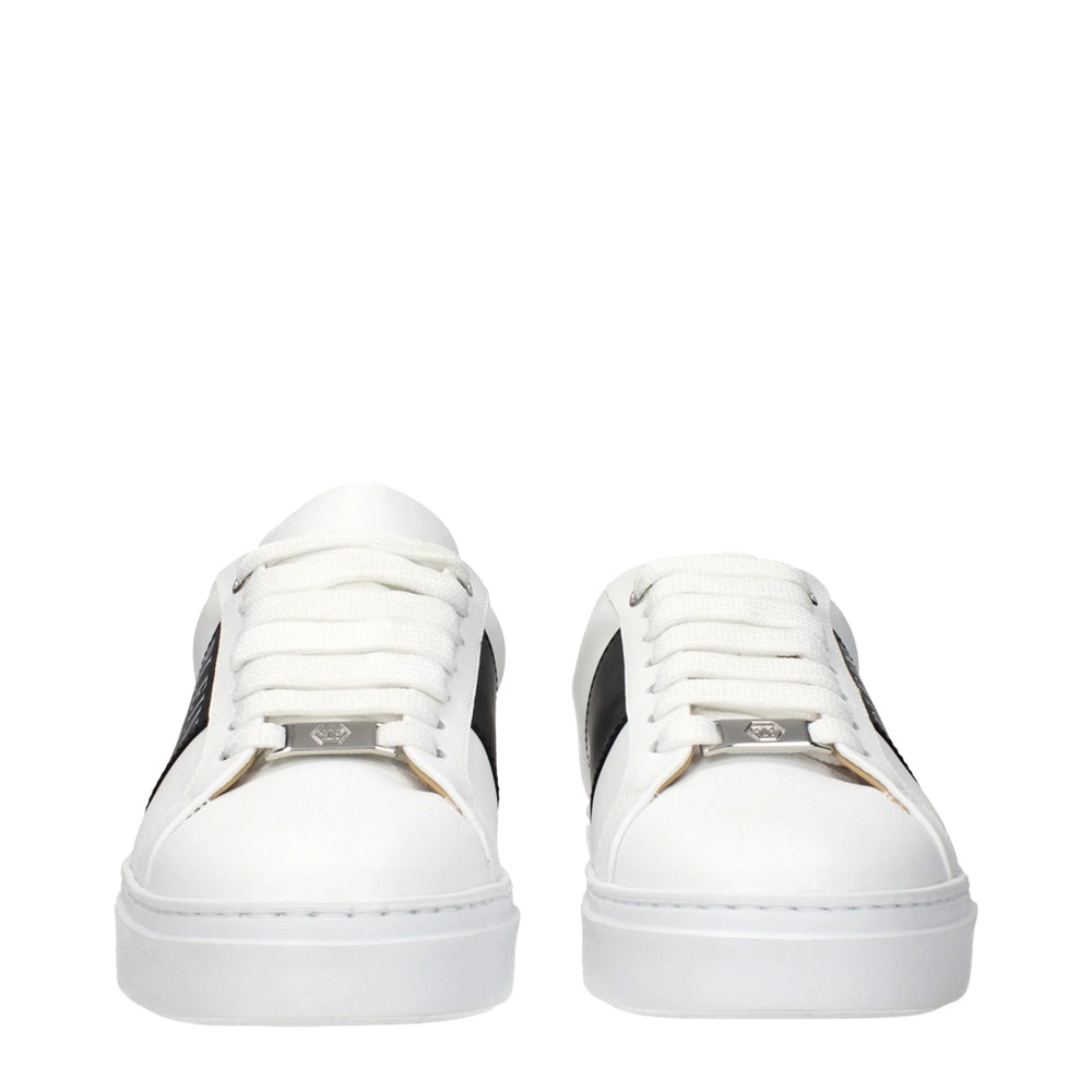Philipp Plein White Leather Sneakers - EU40/US7