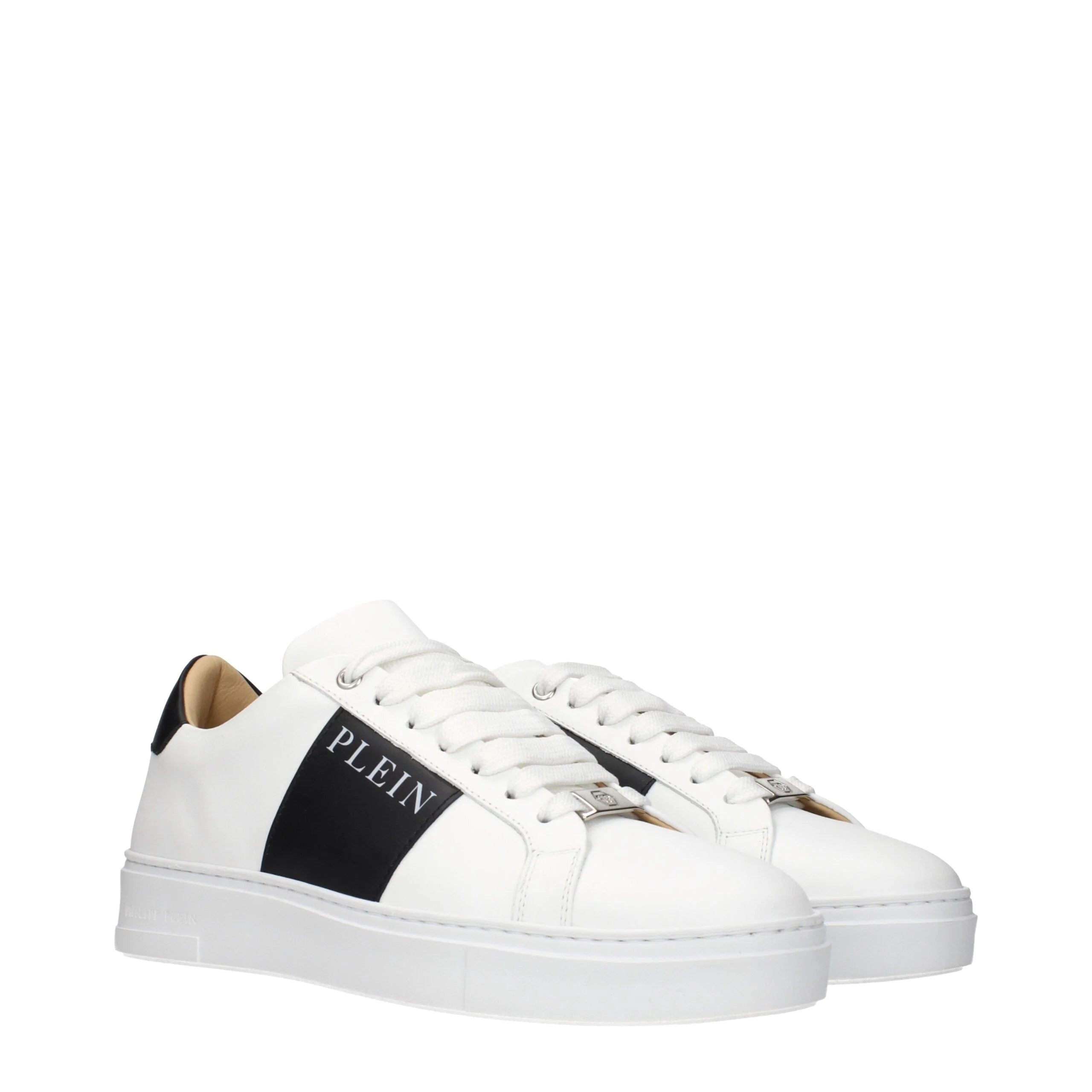 Philipp Plein White Leather Sneakers - EU40/US7