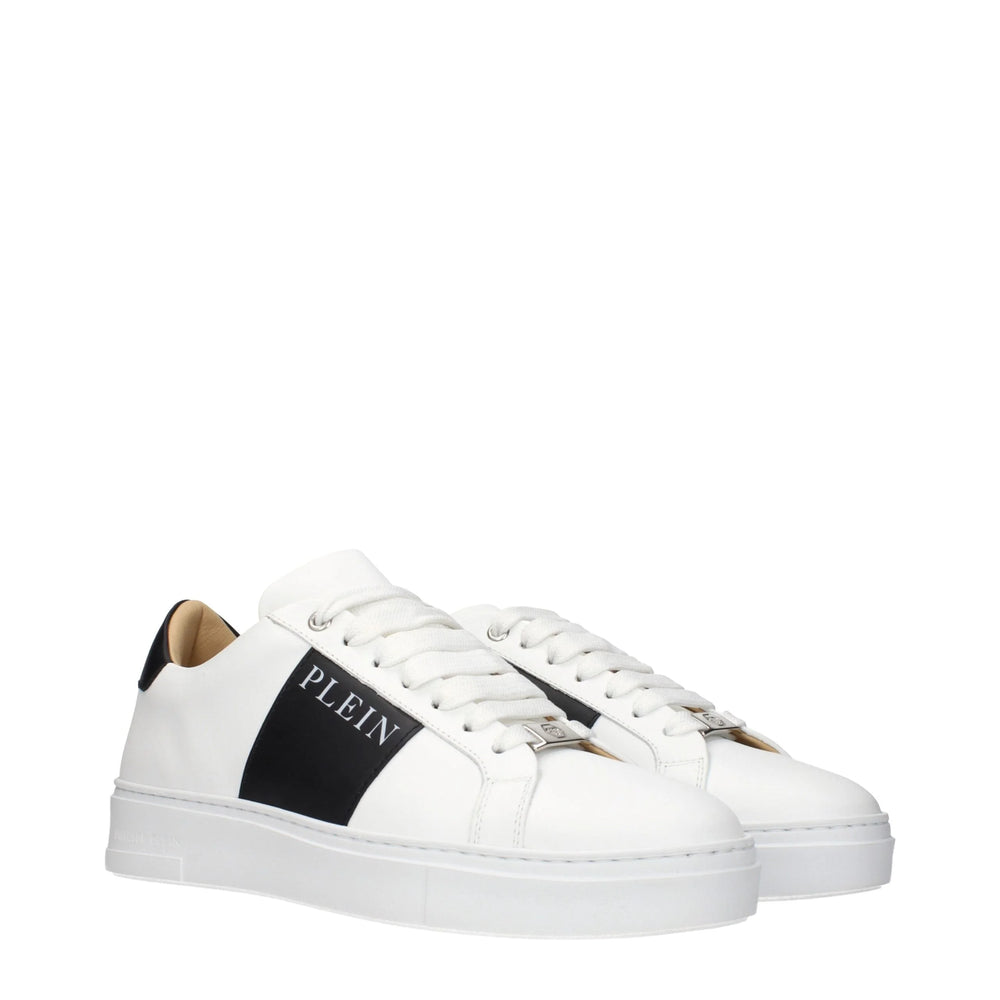 Philipp Plein White Leather Sneakers - EU40/US7