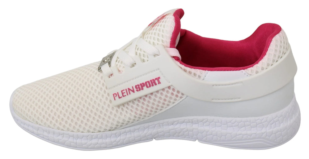 Philipp Plein White Pink Polyester Becky Sneakers Shoes - EU37/US6.5 - Sneakers