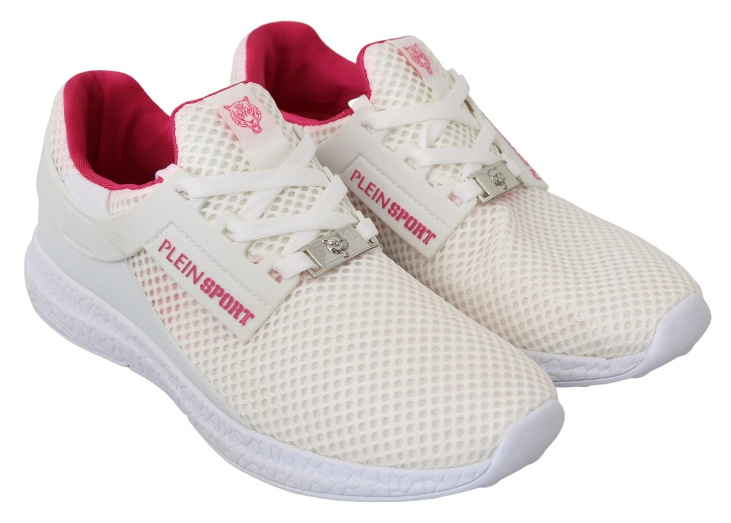 Philipp Plein White Pink Polyester Becky Sneakers Shoes - EU37/US6.5 - Sneakers