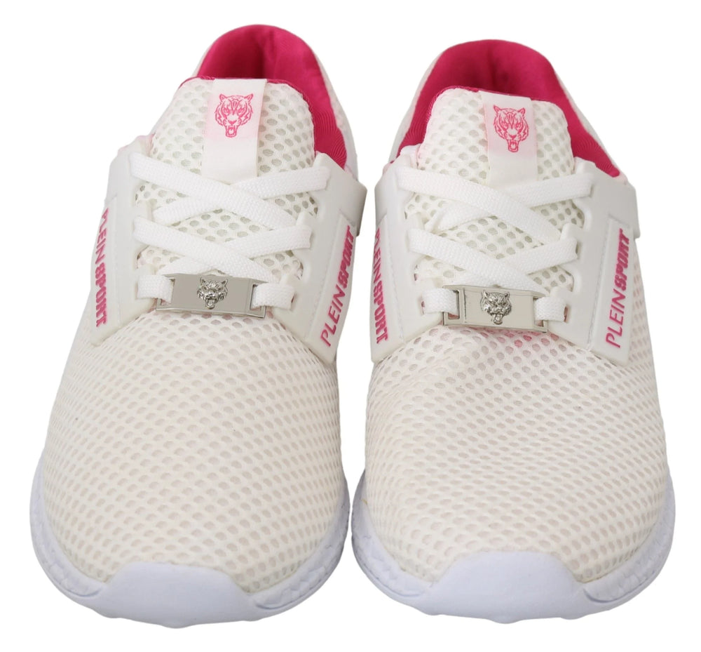 Philipp Plein White Pink Polyester Becky Sneakers Shoes - EU37/US6.5 - Sneakers