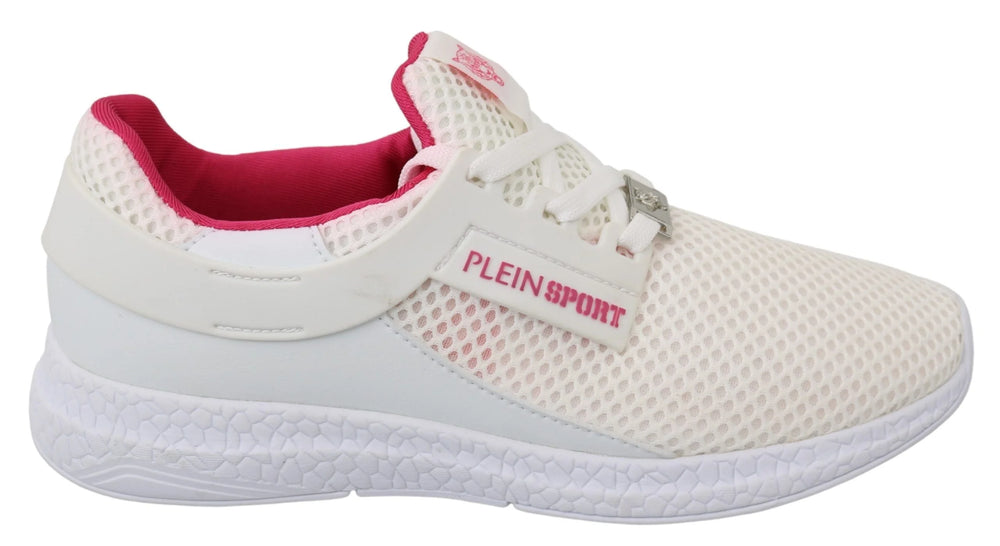 Philipp Plein White Pink Polyester Becky Sneakers Shoes - EU37/US6.5 - Sneakers