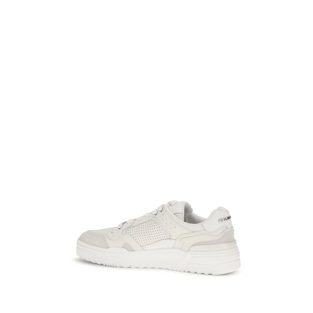 Philipp Plein White Polyester Low Top Sneakers