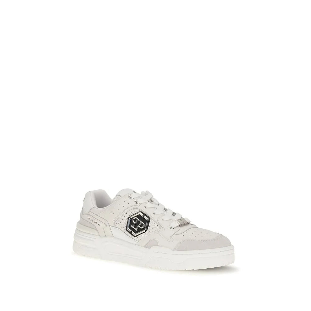 Philipp Plein White Polyester Low Top Sneakers