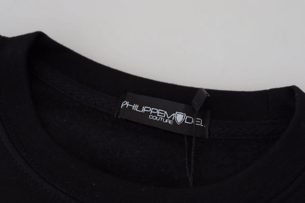 Philippe Model Black Printed Long Sleeves Pullover Sweater - IT38|XS - Sweaters