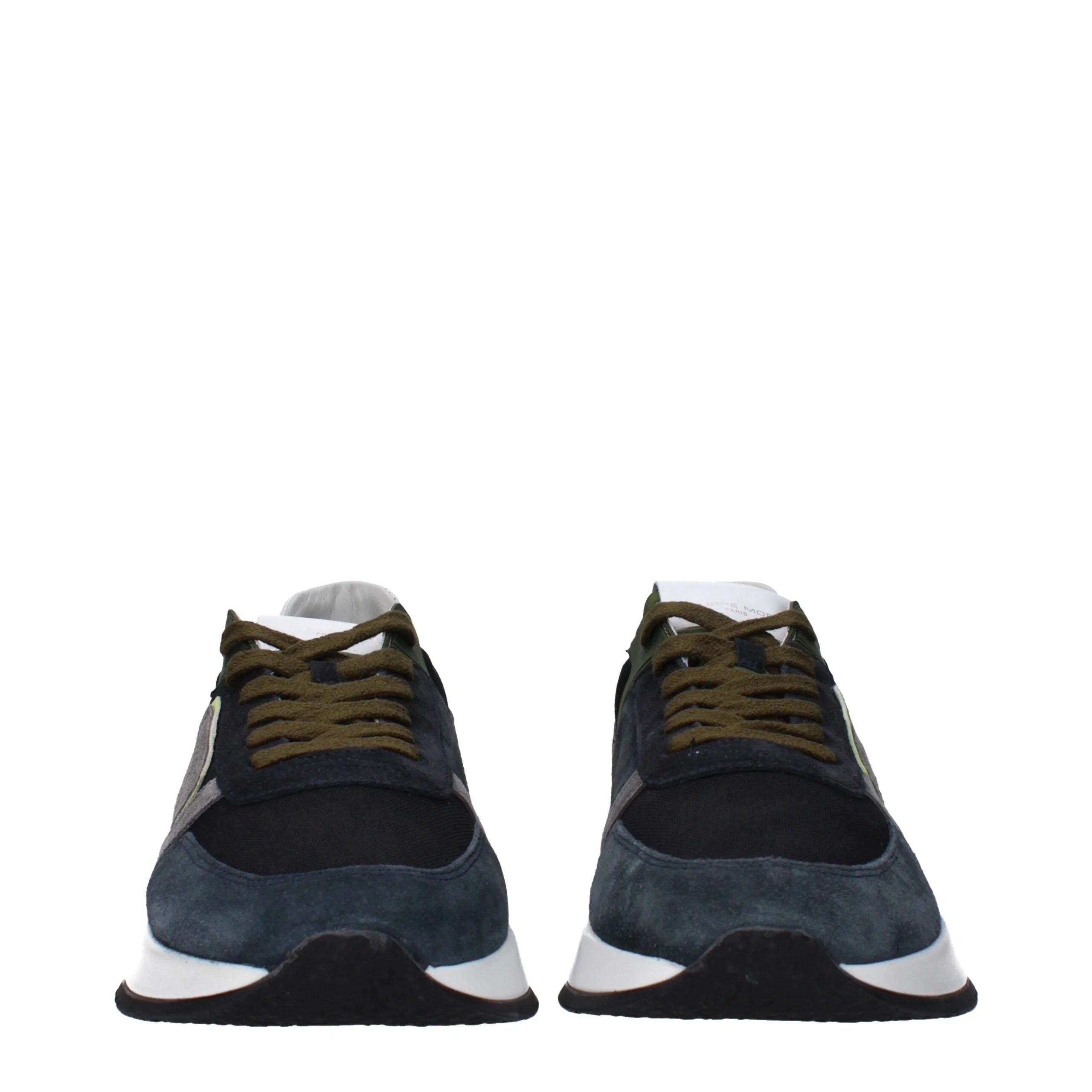 Philippe Model Blue Leather Low Top Sneakers