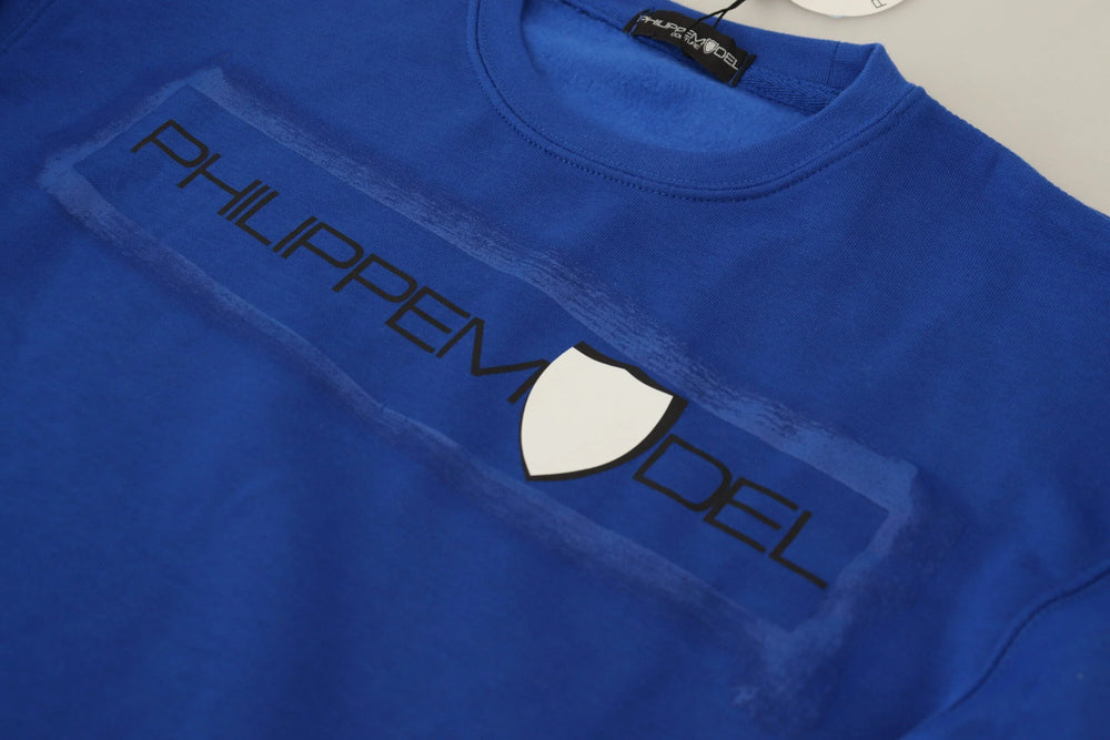 Philippe Model Blue Printed Long Sleeves Pullover Sweater - IT38|XS - Sweaters