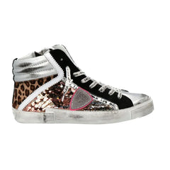 Philippe Model Elegant Gray Leather Sneakers with Sequin Details - EU36/US6 - Sneakers