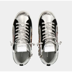 Philippe Model Elegant Gray Leather Sneakers with Sequin Details - EU36/US6 - Sneakers