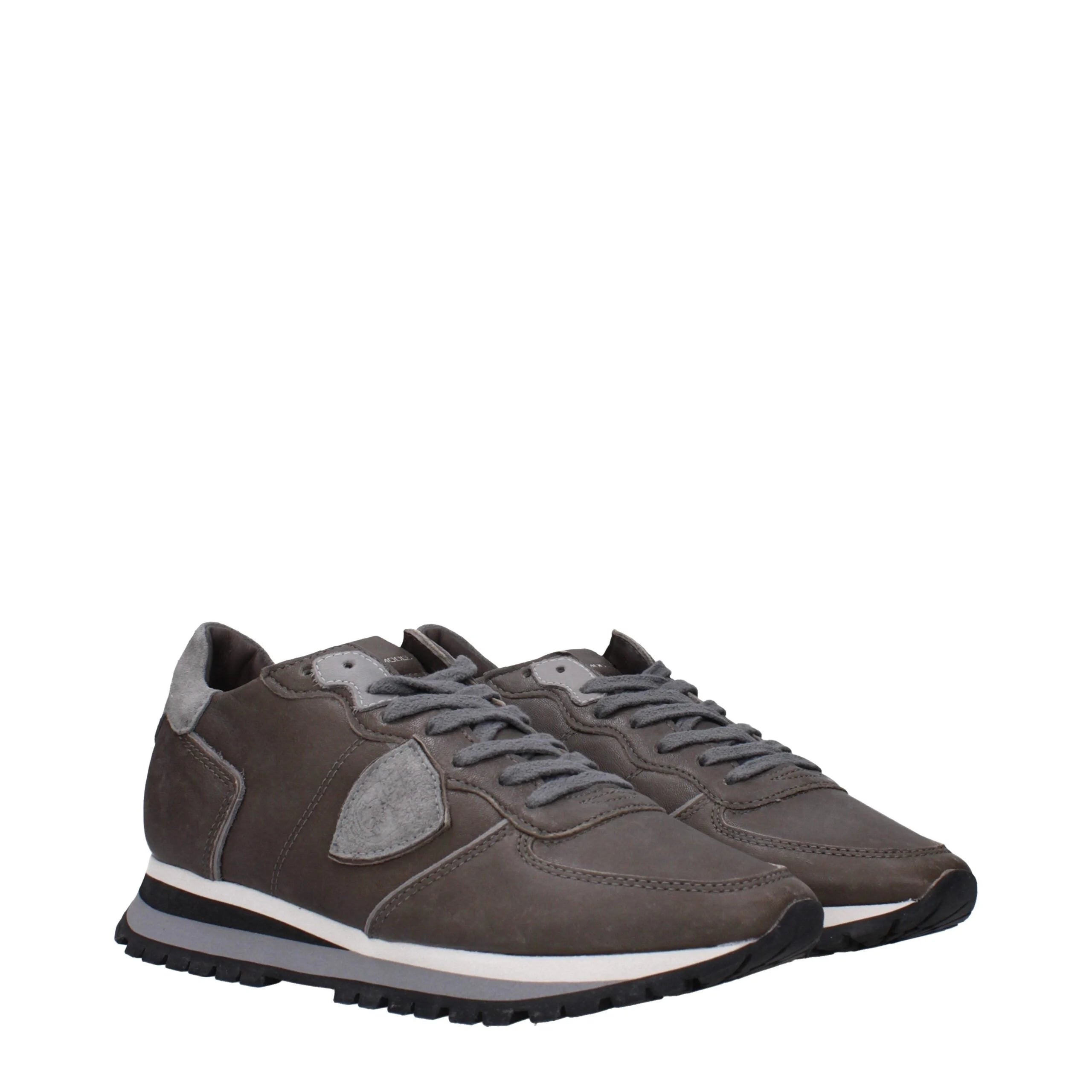 Philippe Model Gray Leather Sneakers - EU41/US8