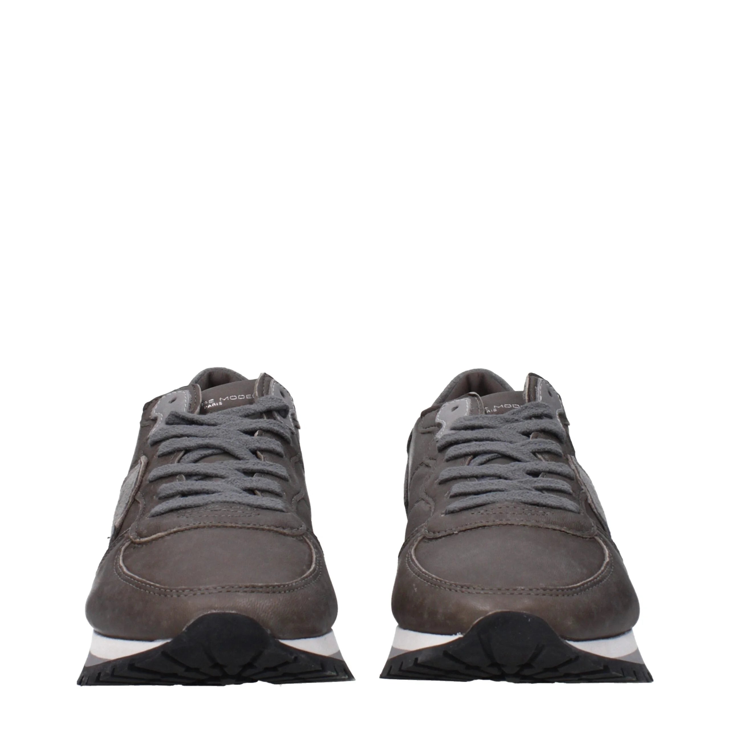 Philippe Model Gray Leather Sneakers - EU41/US8