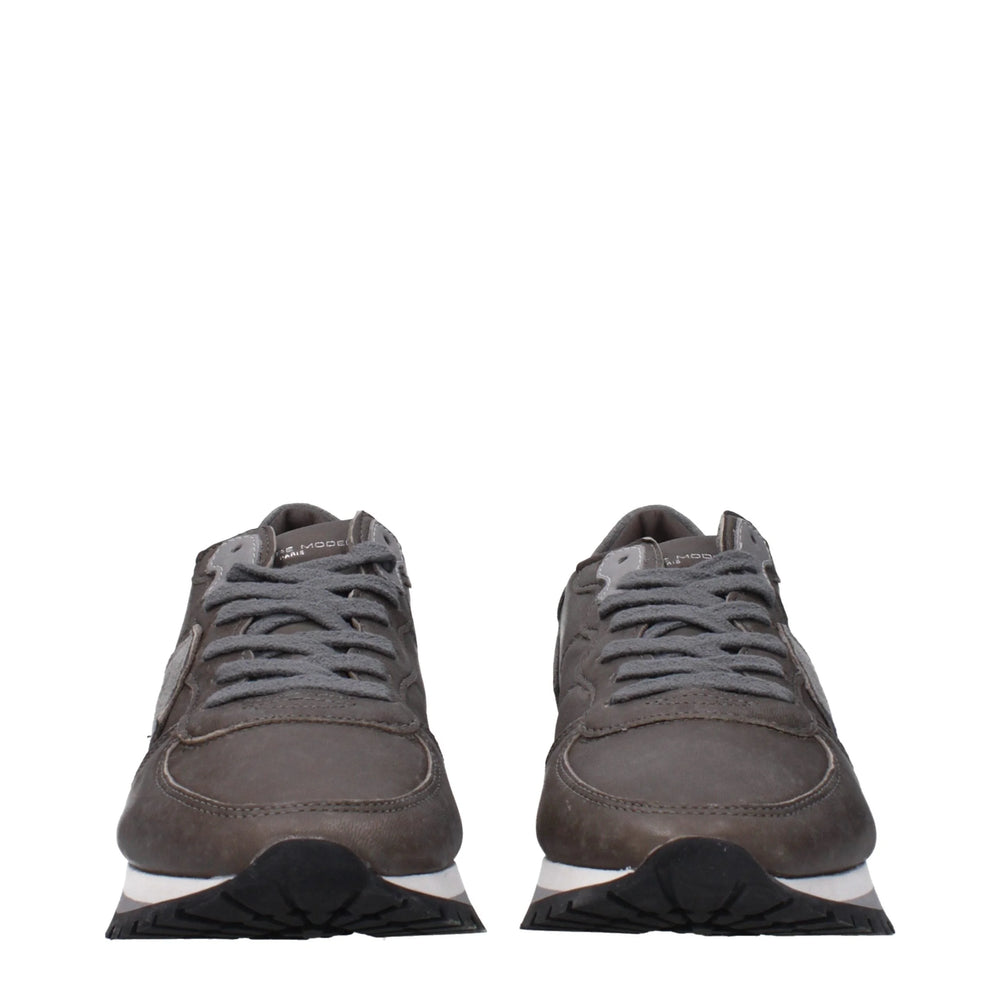 Philippe Model Gray Leather Sneakers - EU41/US8