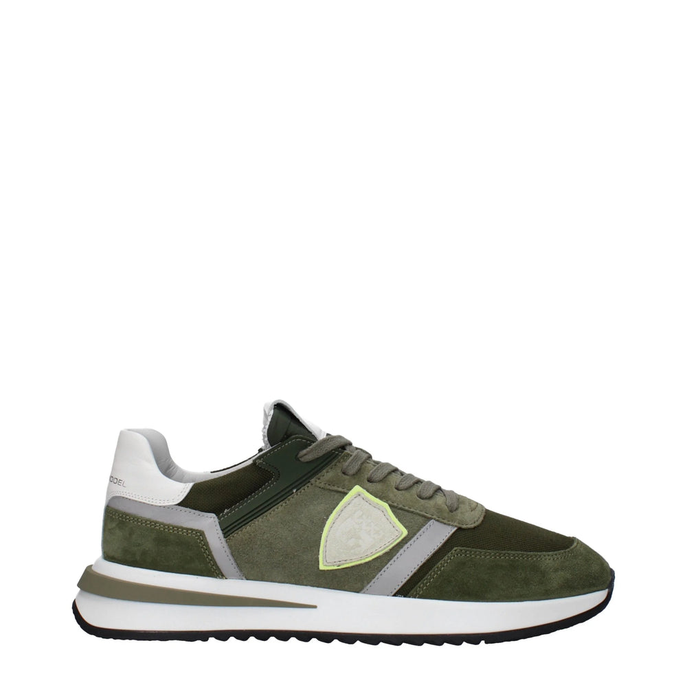 Philippe Model Green Leather Athletic Sneakers