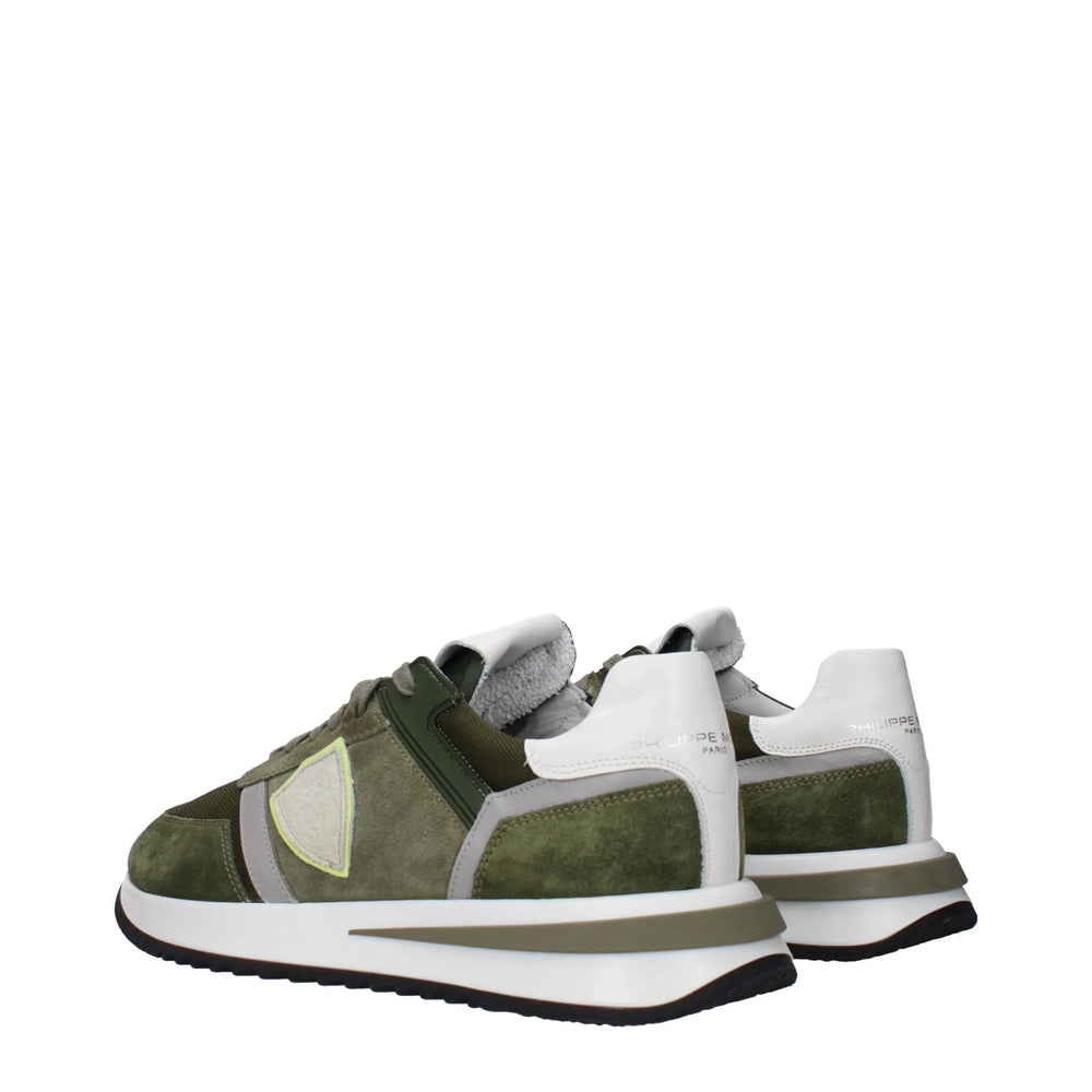 Philippe Model Green Leather Athletic Sneakers