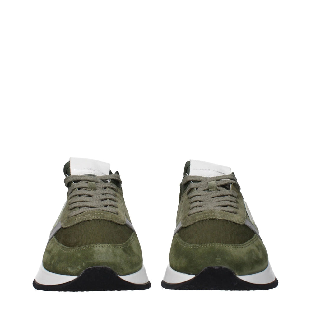 Philippe Model Green Leather Athletic Sneakers