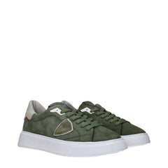 Philippe Model Green Leather Low Tops
