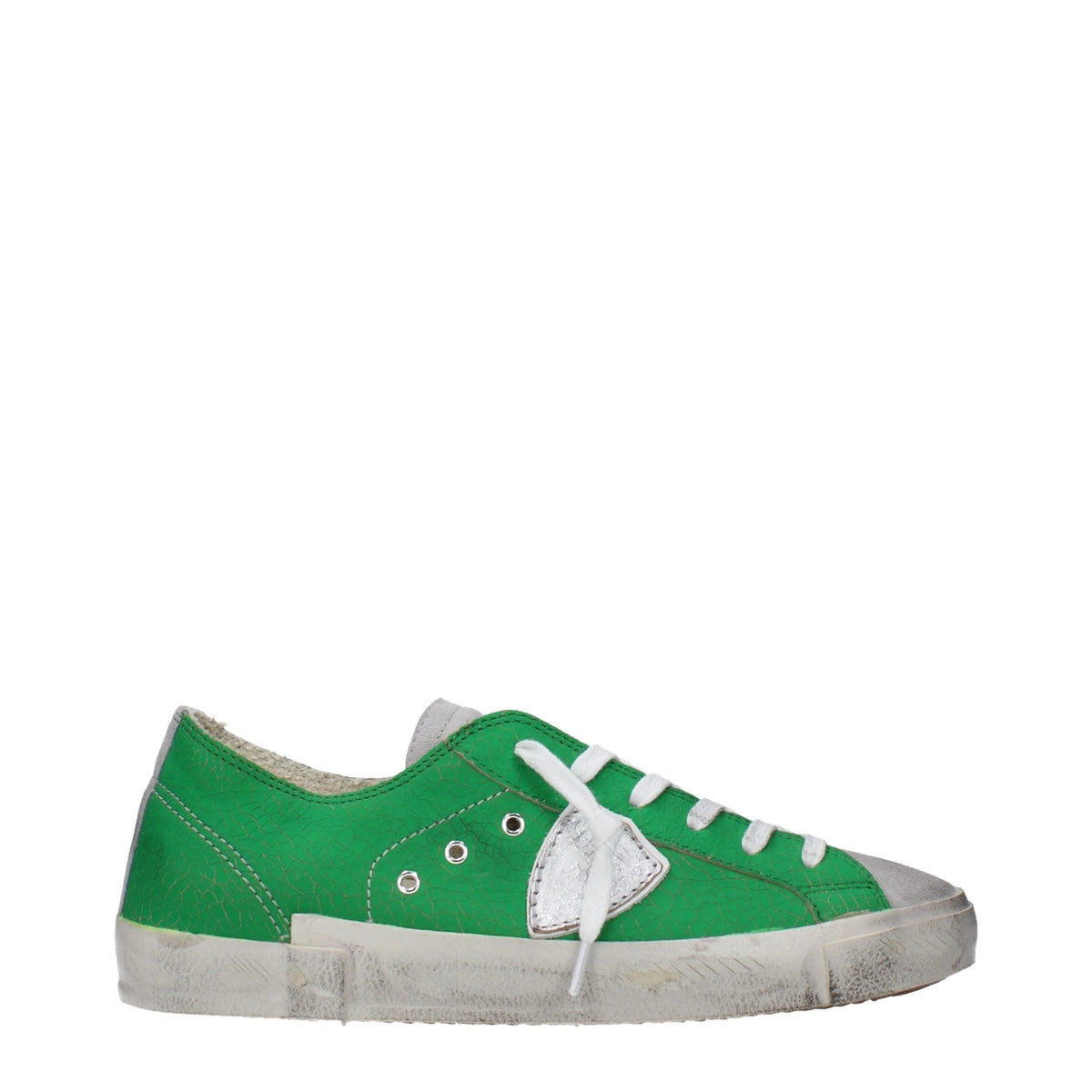 Philippe Model Green Leather Low Tops