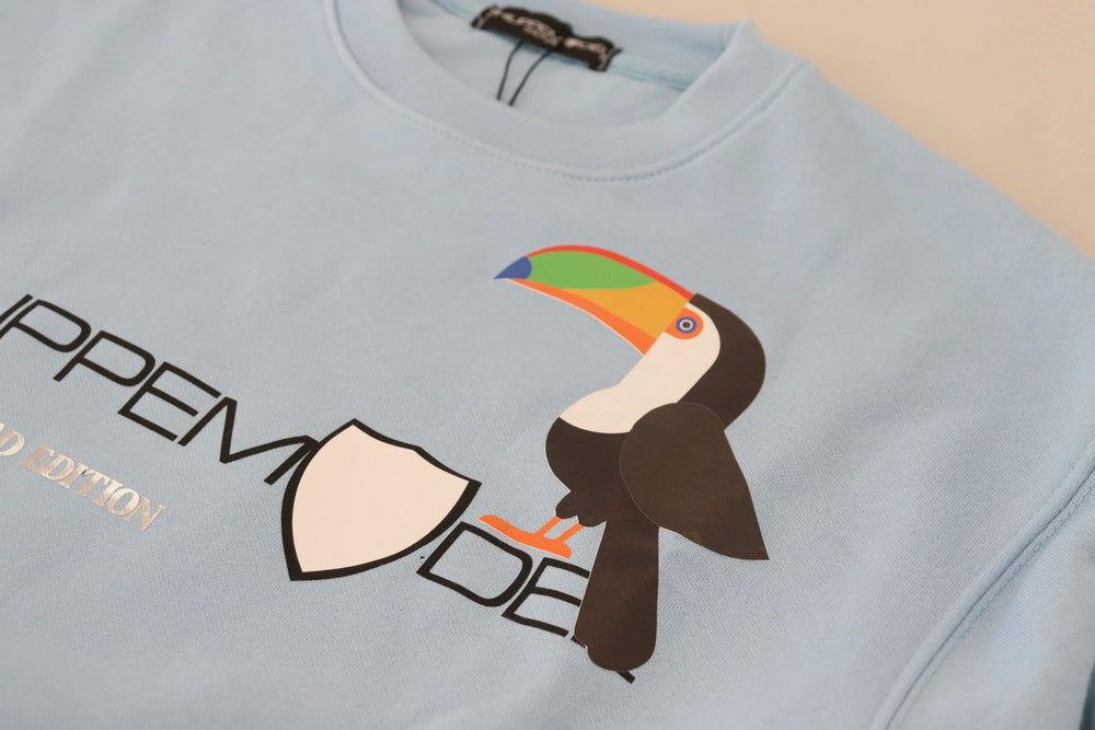 Philippe Model Light Blue Logo Printed Long Sleeves Sweater - IT38|XS - Sweaters