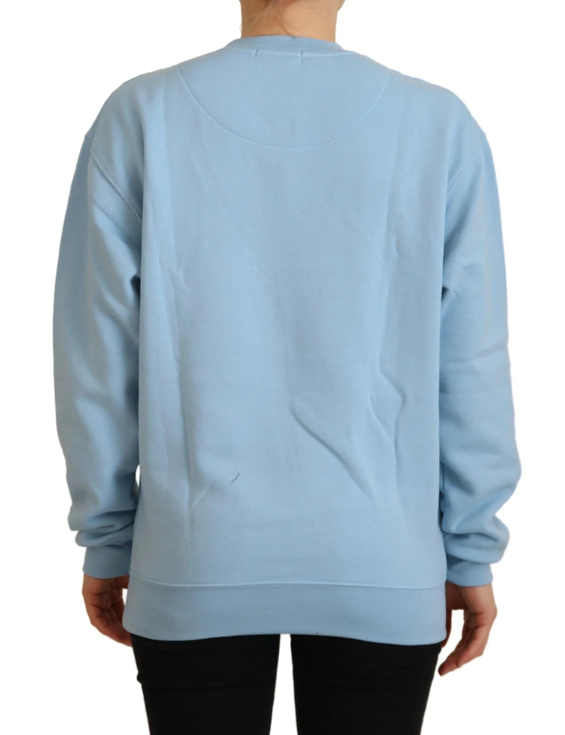 Philippe Model Light Blue Logo Printed Long Sleeves Sweater - IT38|XS - Sweaters