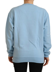 Philippe Model Light Blue Logo Printed Long Sleeves Sweater - IT38|XS - Sweaters