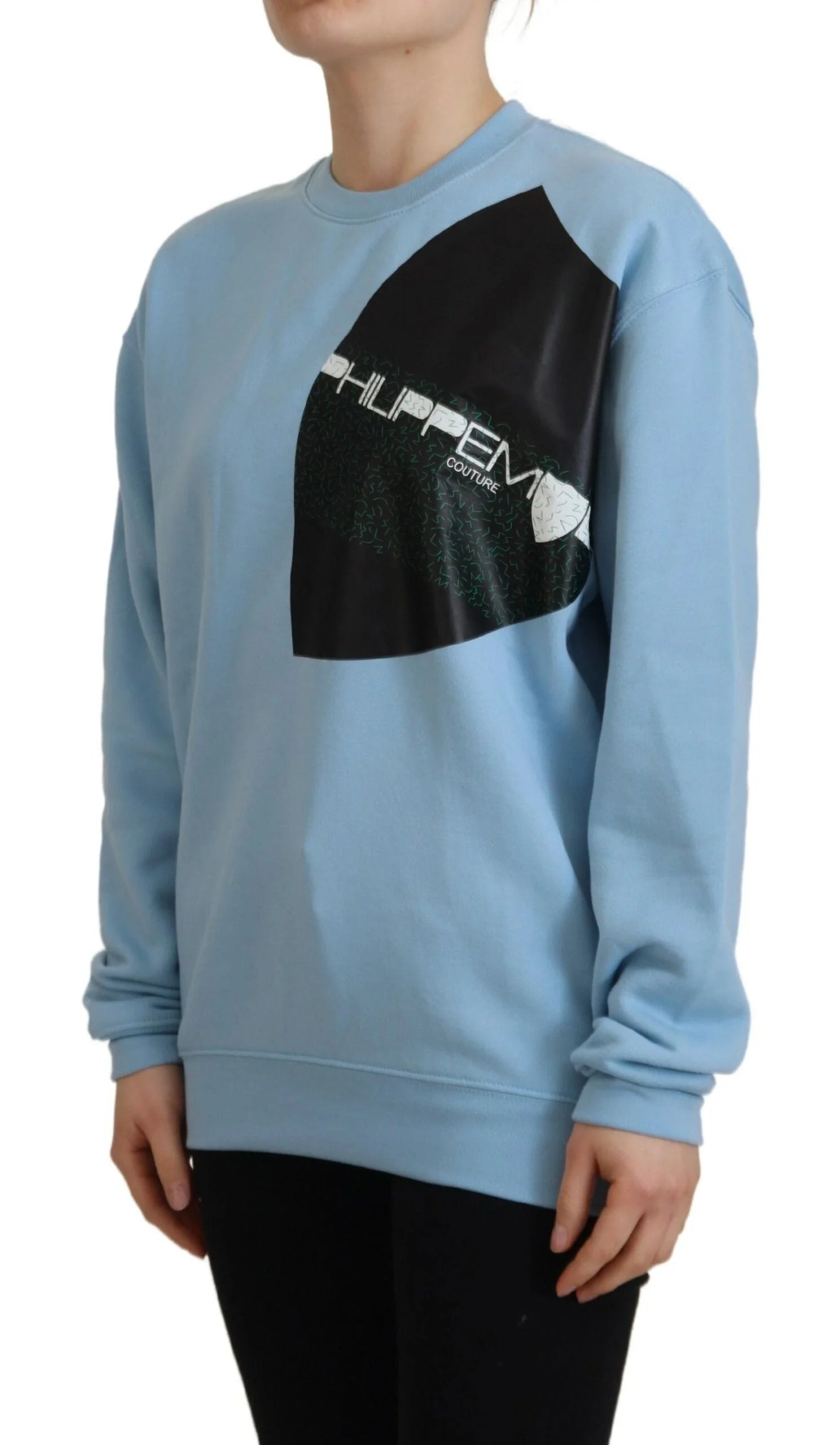 Philippe Model Light Blue Logo Printed Long Sleeves Sweater - Sweaters