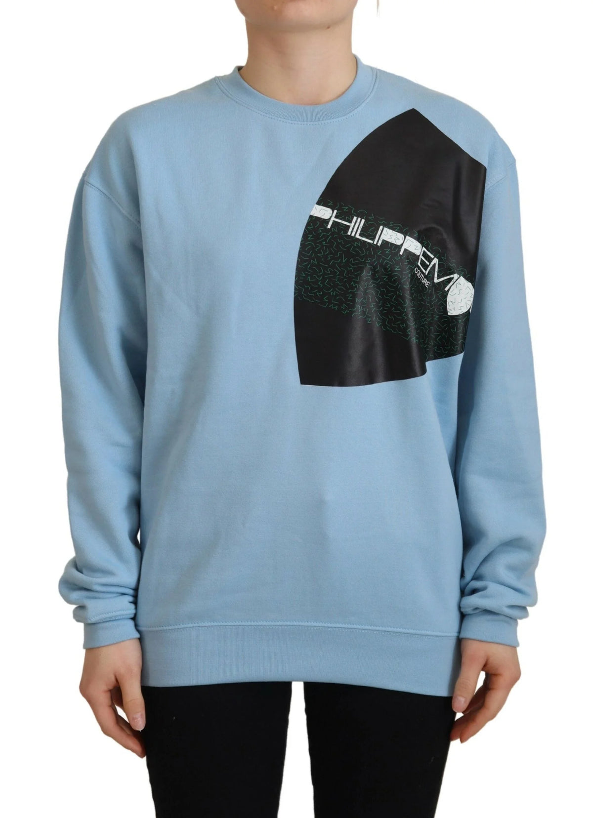 Philippe Model Light Blue Logo Printed Long Sleeves Sweater - Sweaters