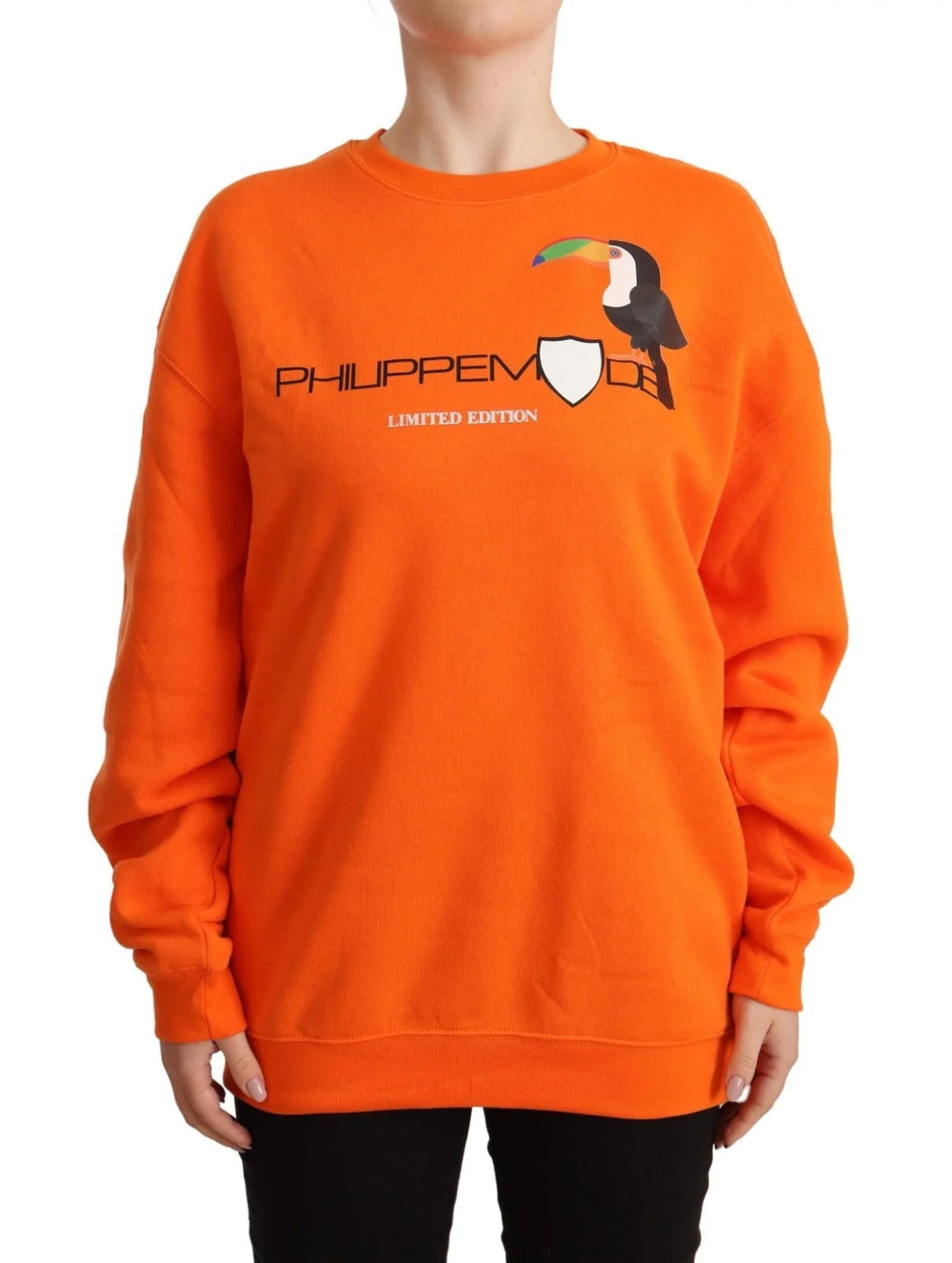 Philippe Model Orange Printed Long Sleeves Pullover Sweater - IT46|XL