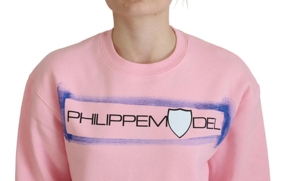 Philippe Model Pink Printed Long Sleeves Pullover Sweater - Sweaters