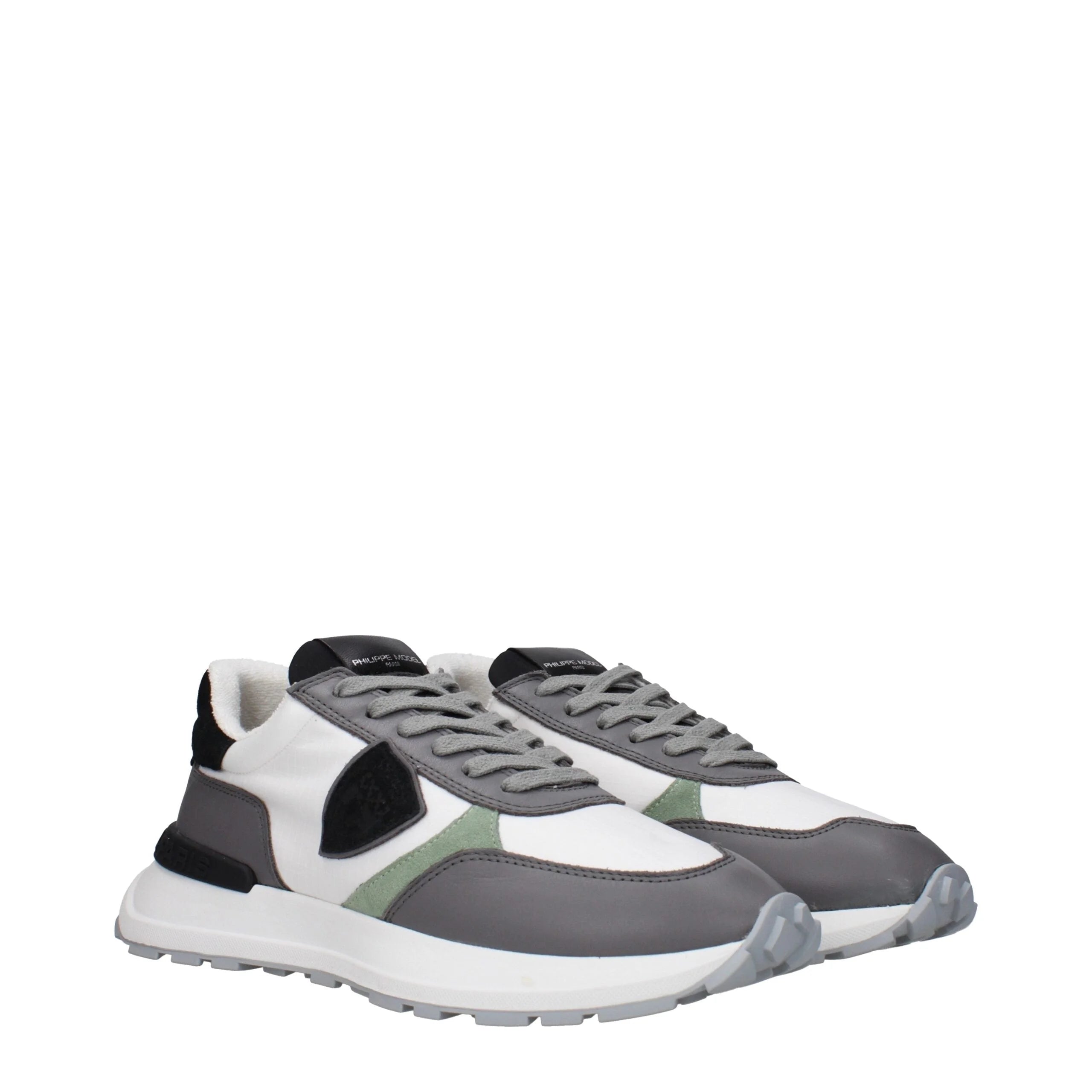 Philippe Model White Fabric Athletic Sneakers - EU41/US8