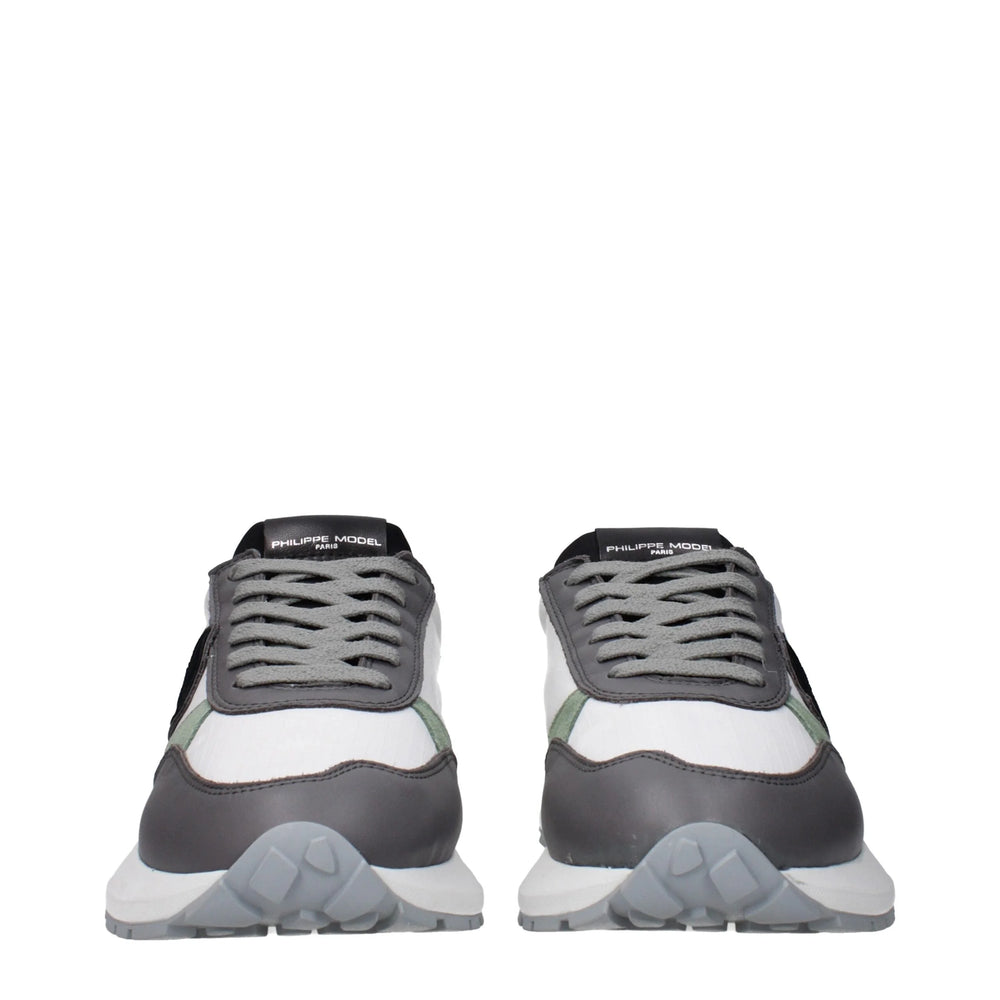 Philippe Model White Fabric Athletic Sneakers - EU41/US8