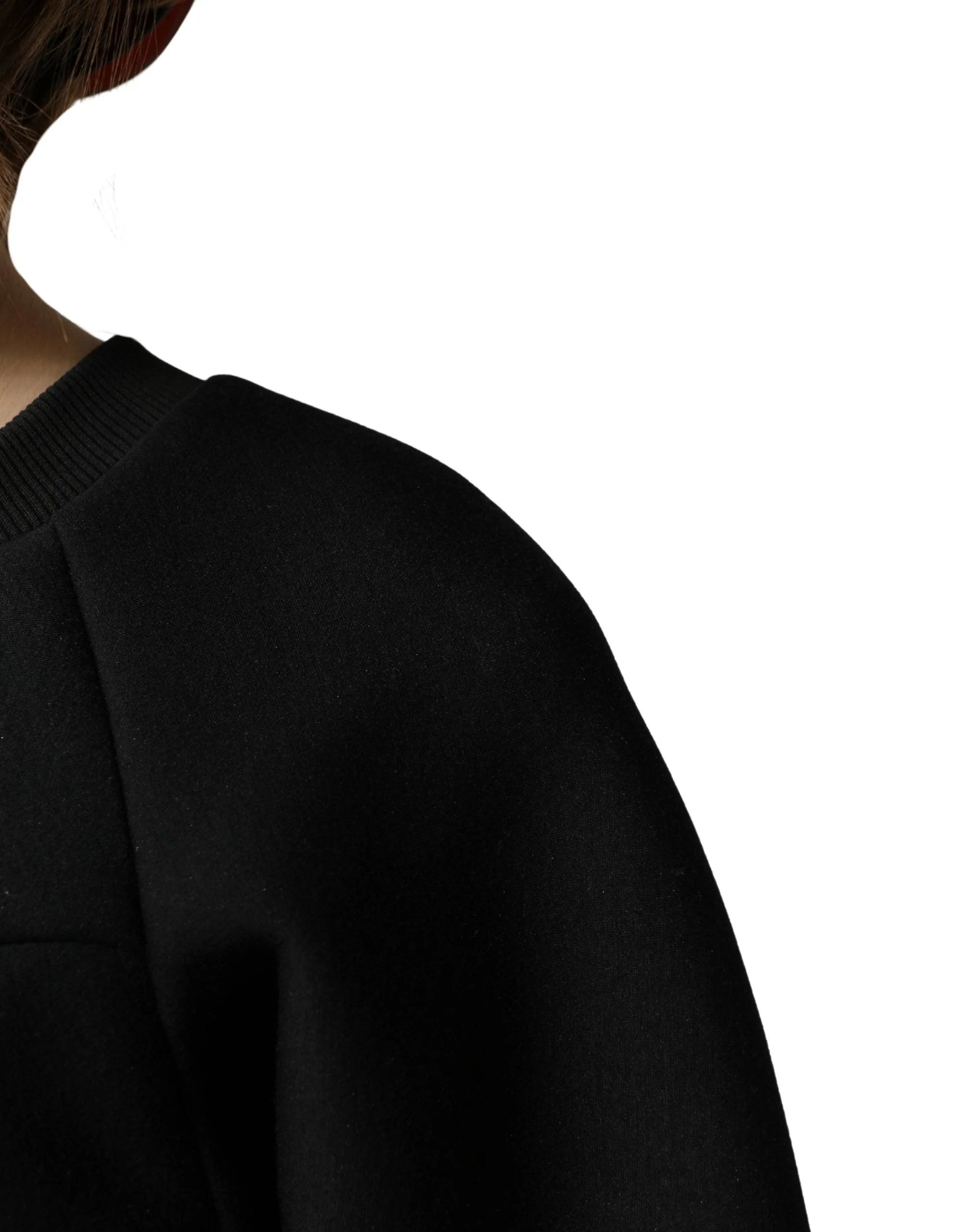 Philosophy Black Cropped ZipperBack Sweatshirt Sweater - IT36|XXS