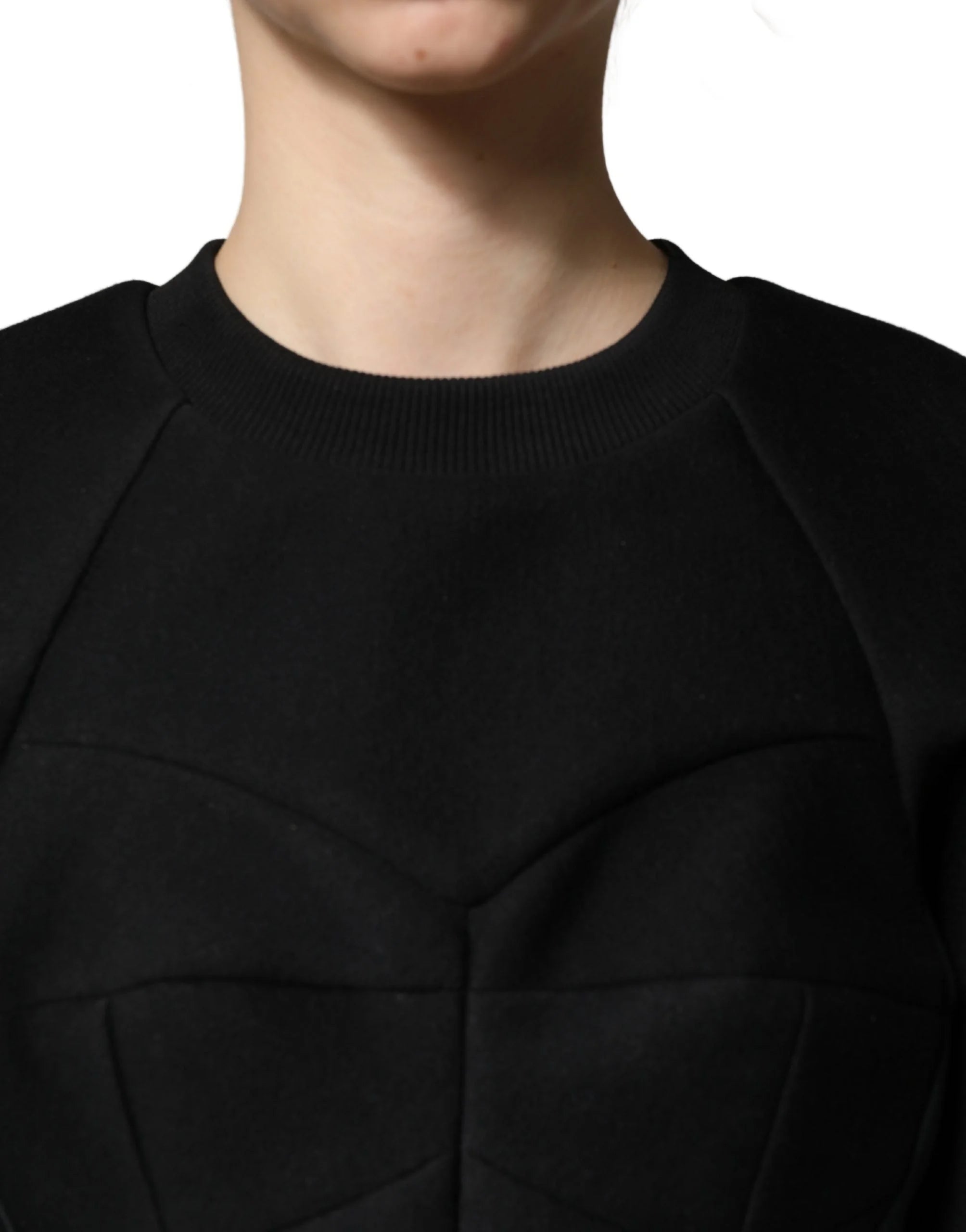 Philosophy Black Cropped ZipperBack Sweatshirt Sweater - IT36|XXS
