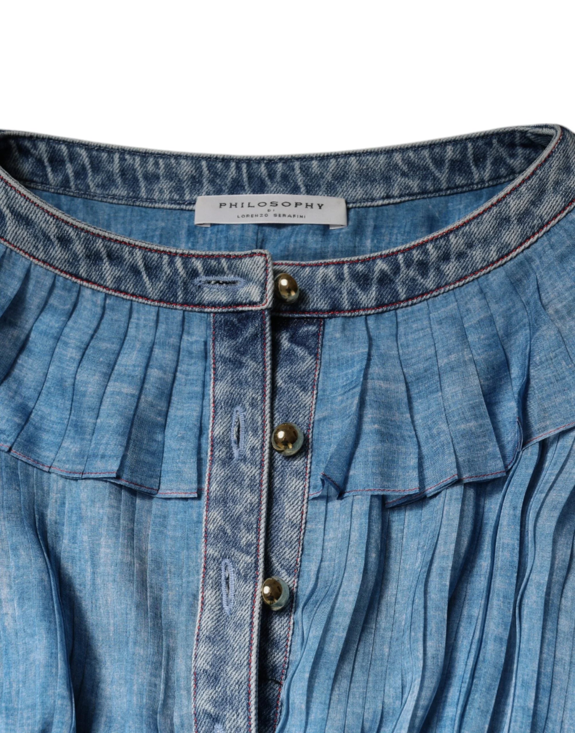 Philosophy Blue Layered Long Sleeve Dress - IT40|S - Dresses