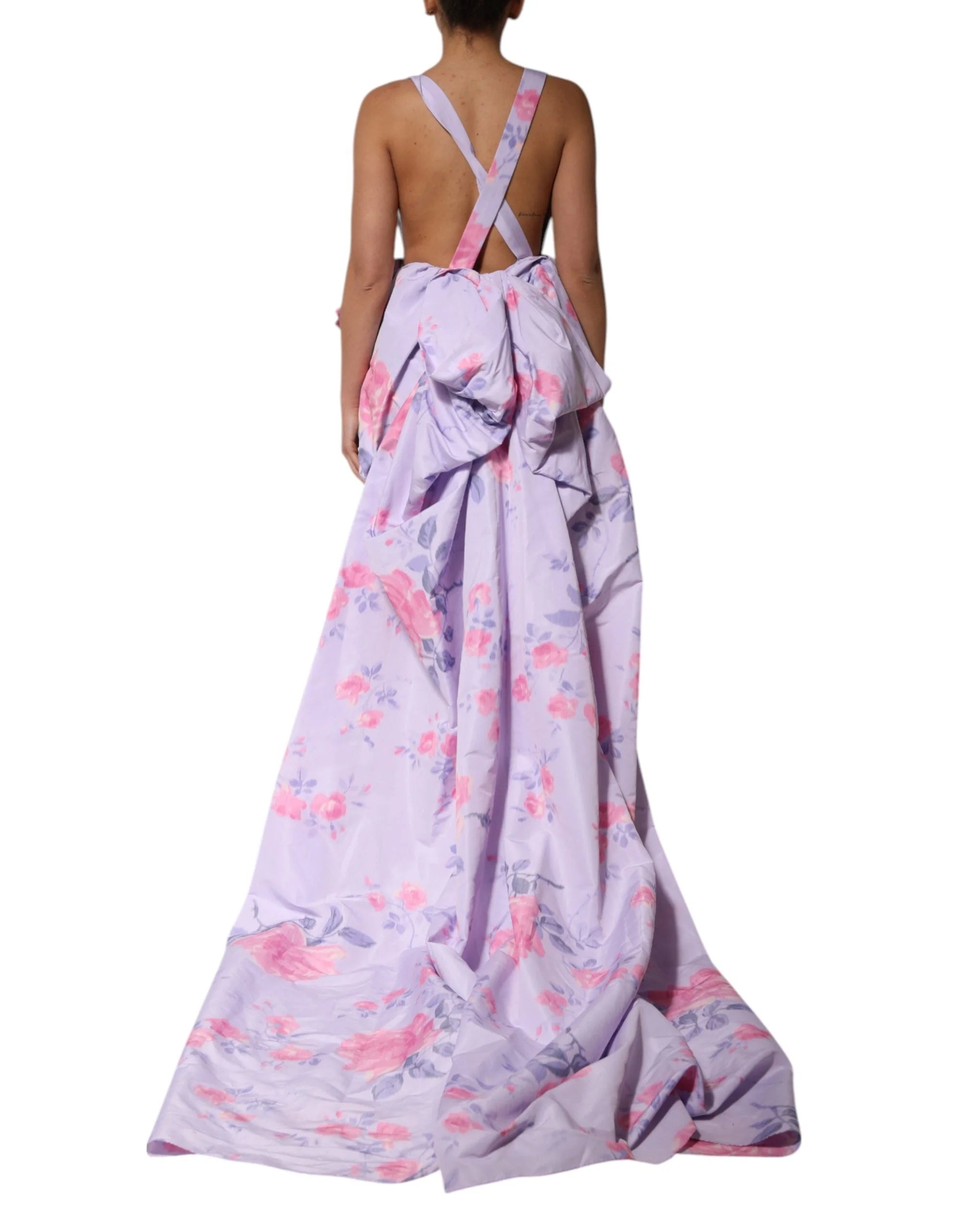 Philosophy di Lorenzo Serafini Multicolor Floral Runway Maxi Dress - IT38 | XS