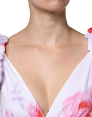 Philosophy White Floral Cotton Maxi Dress - IT42|M - Dresses