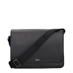 Pineider Black Leather Crossbody Bag