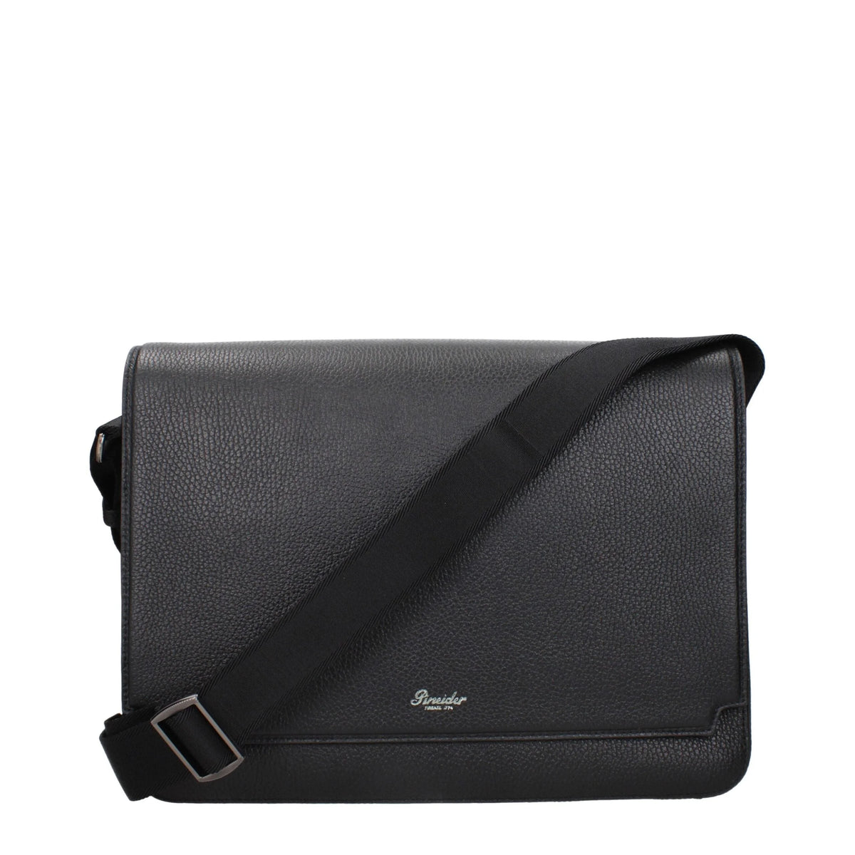Pineider Black Leather Crossbody Bag